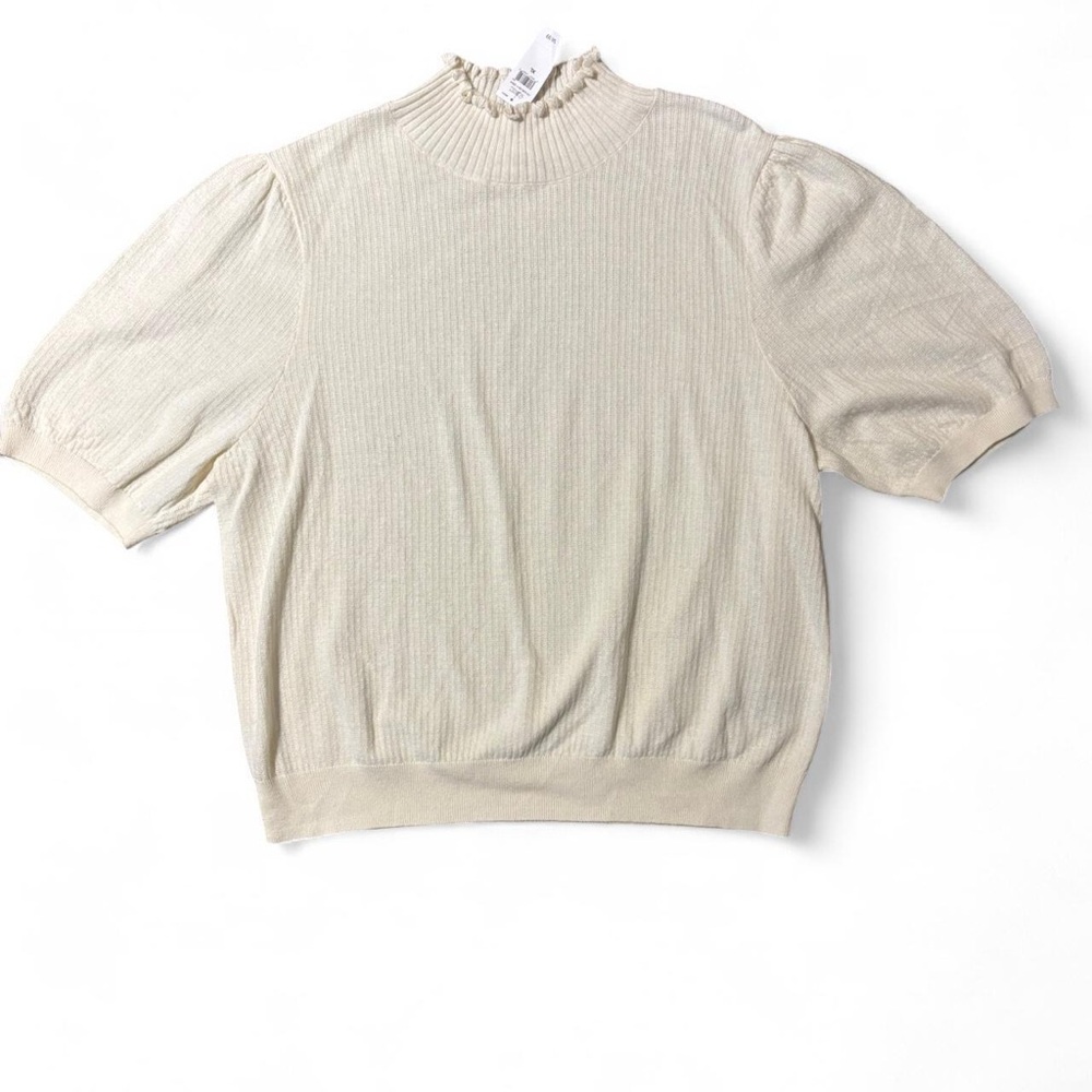 GAP Cream Ruffled Sweater Top